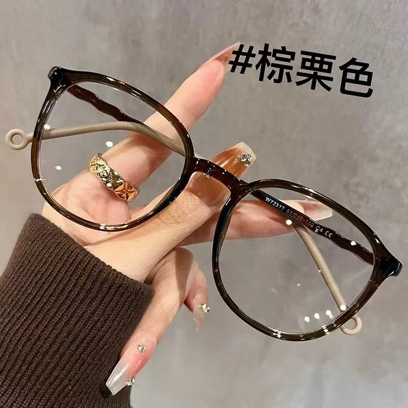 超轻复古棕色圆框眼镜近视女可配度数素颜神器显瘦方圆脸眼睛框架