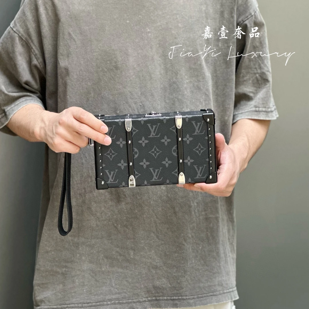 99新 LouisVuitton/路易威登 7252 LV 黑花手拿硬箱