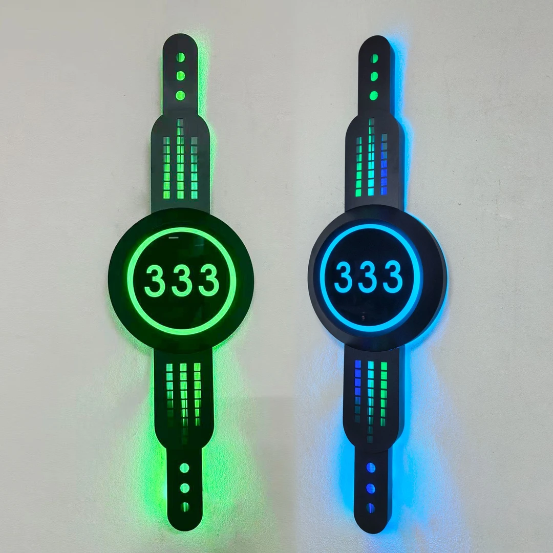 不锈钢KTV酒店会所足浴发光门牌黑钛金发光门牌灯