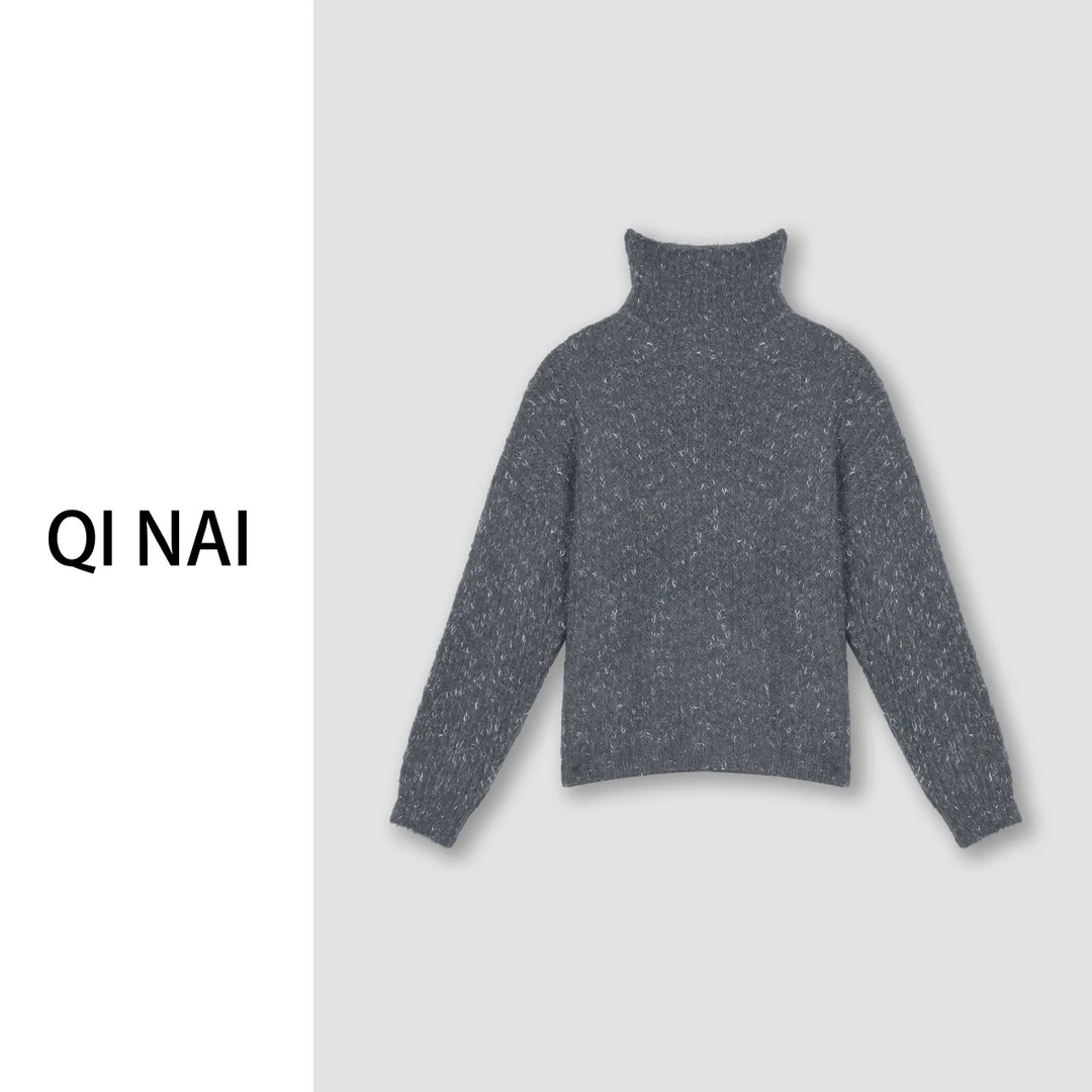 七奈推荐【糖霜】松弛感高领时尚百搭宽松慵懒毛衣QN12186