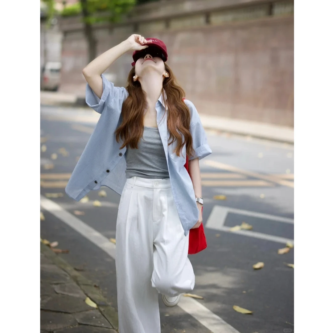 夏季女装2025穿搭一整套超火高级感时尚百搭盐系韩剧休闲三件套装