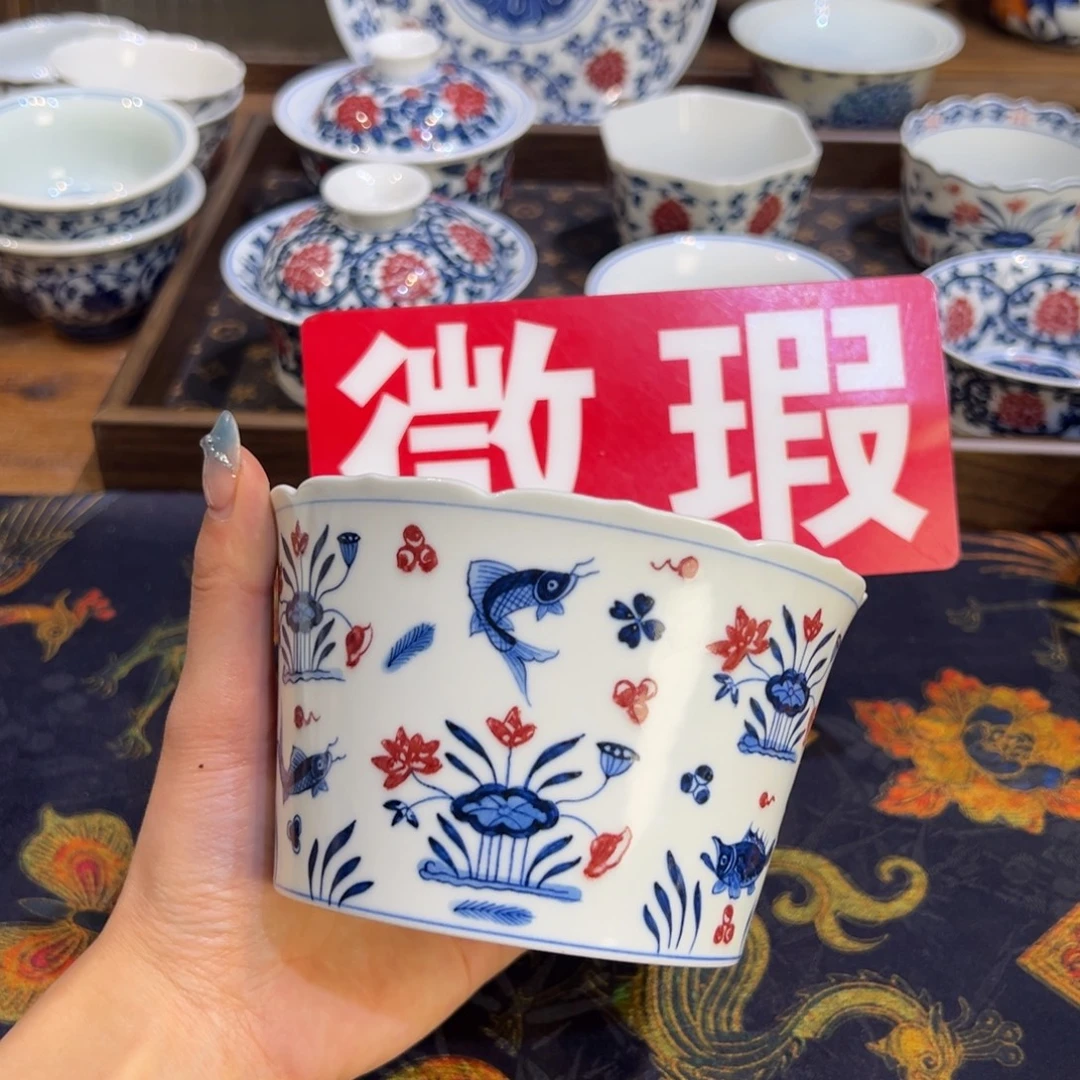 微瑕景德镇手绘陶瓷茶器百宝箱