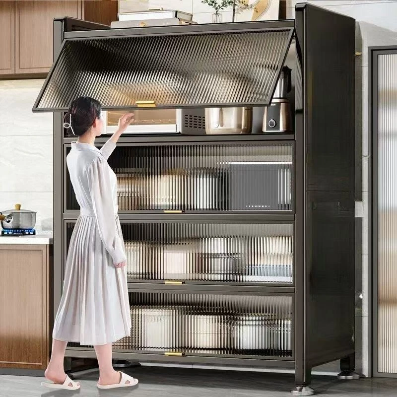 特厚餐边柜耐用储物柜厨房置物架碗柜微波炉家用碗柜厨房收纳柜