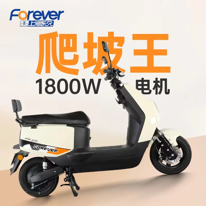 【爬坡王1800w电机】上海永久品牌鲲鹏高配电动车电动摩托车长续航