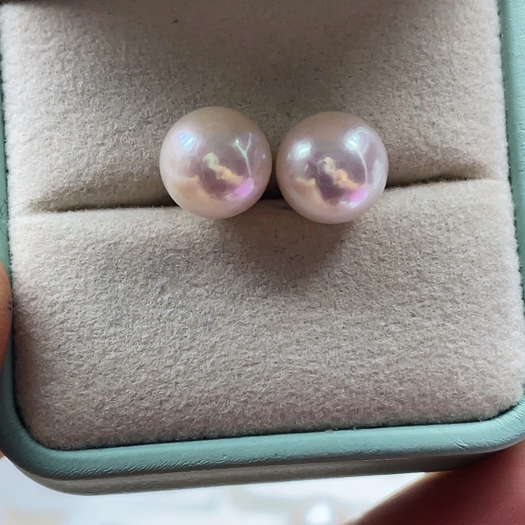 银S925镶嵌淡水珍珠耳饰