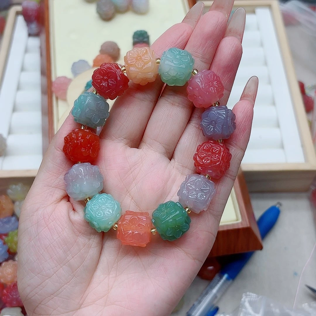 玛瑙/玉髓手链未镶嵌朵*盐源019