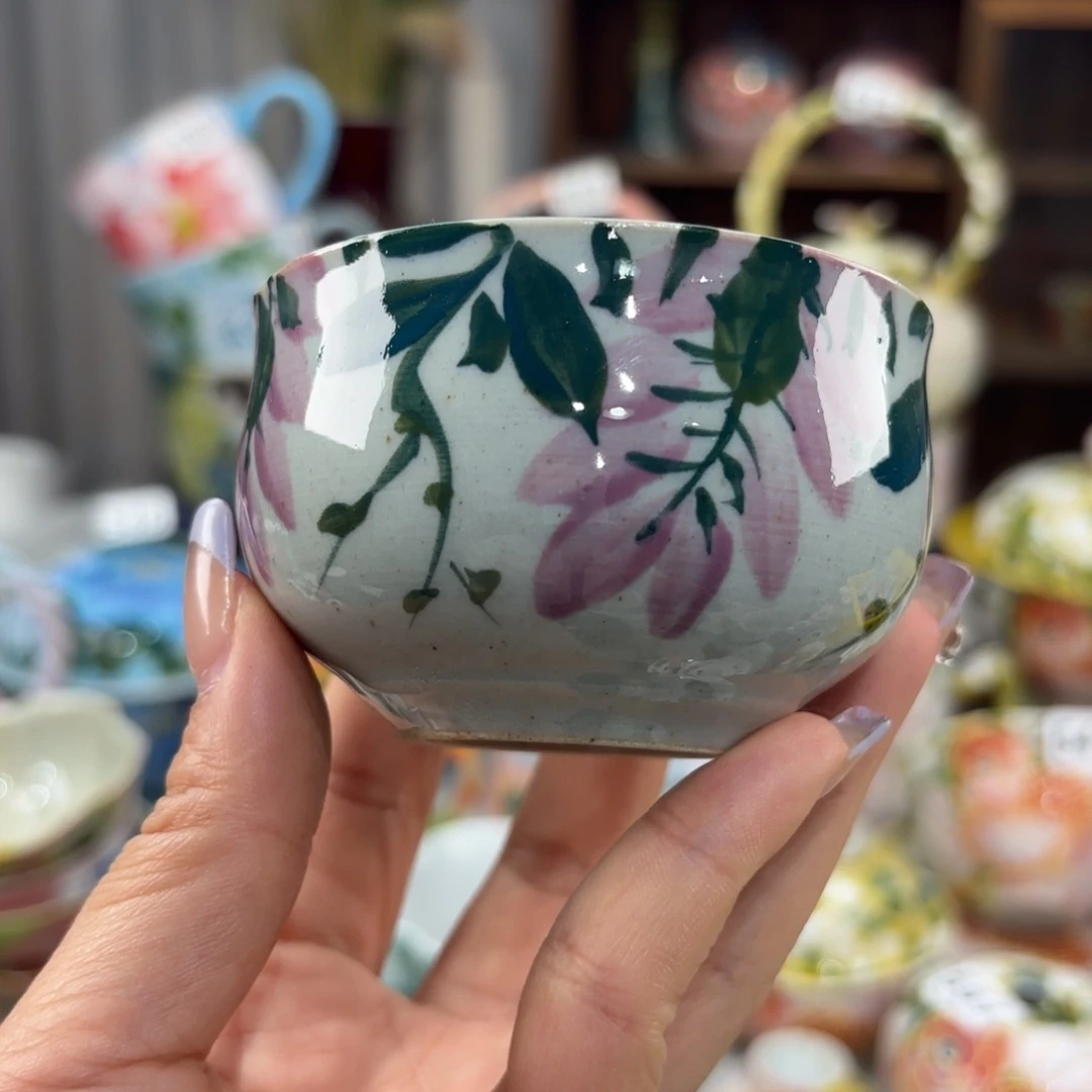 瓷片景德镇手绘高温釉下彩陶瓷茶具