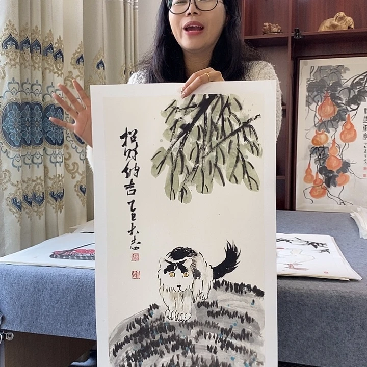 国画纯手绘国画写意作品34*68