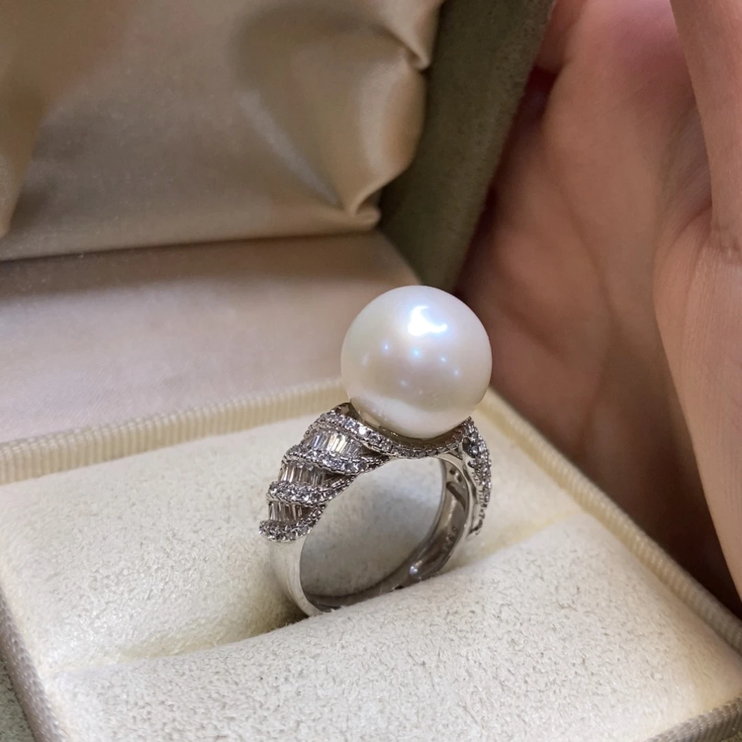淡水珍珠戒指银S925镶嵌
