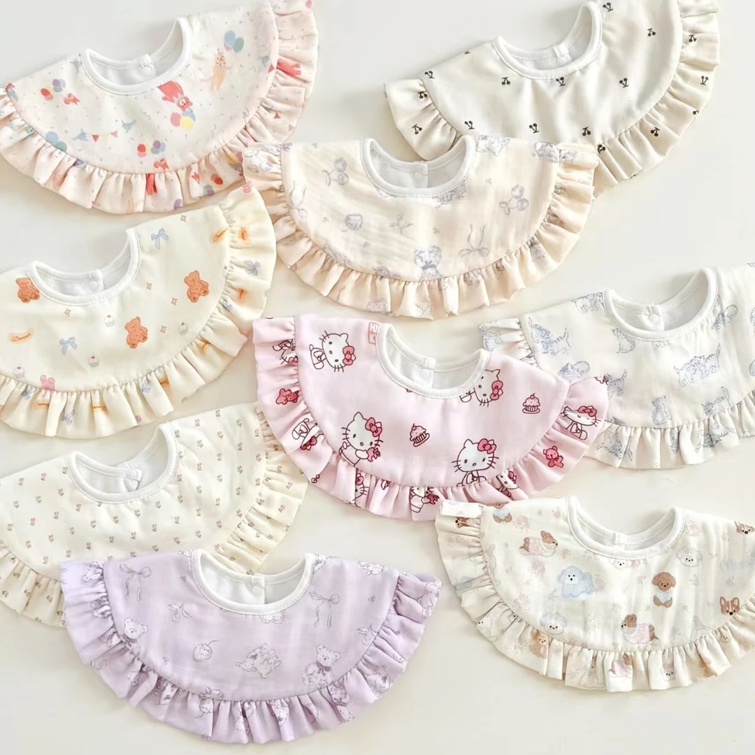 (高定)大披肩婴儿口水巾儿童纯棉纱布围嘴围脖宝宝ins韩版围兜