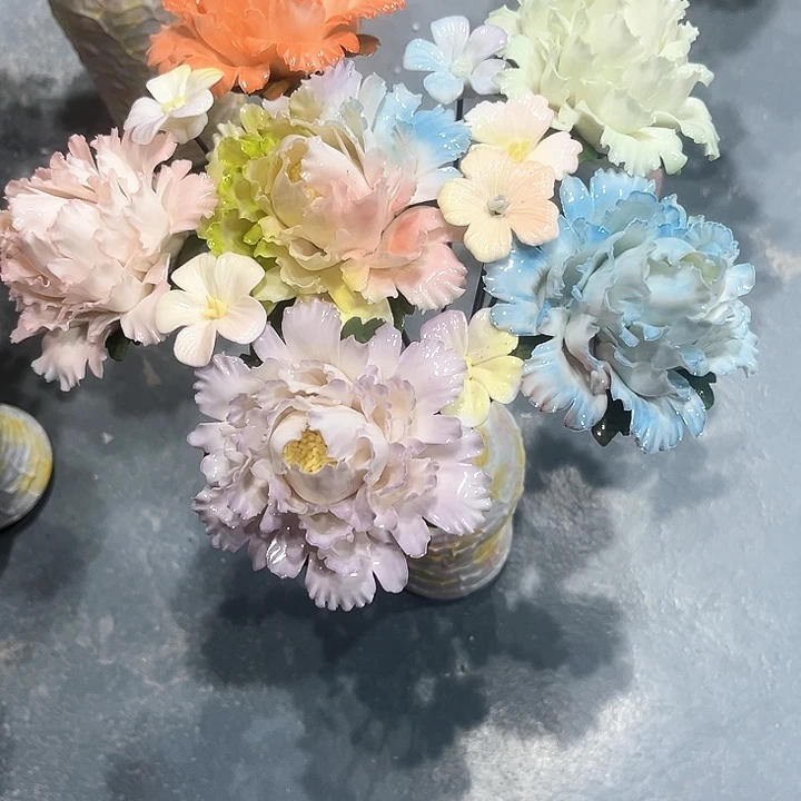陶瓷花花摆件，花束