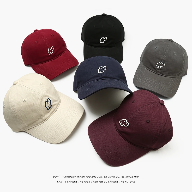 原创大象刺绣加大加宽帽檐显脸小鸭舌帽2025秋冬新款棒球帽