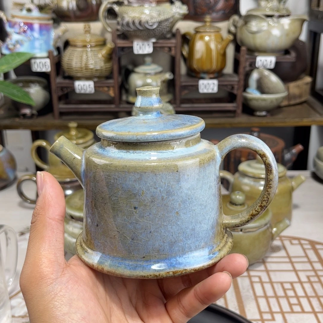 220cc白泥柴烧德钟壶，古法传承裸坯柴烧