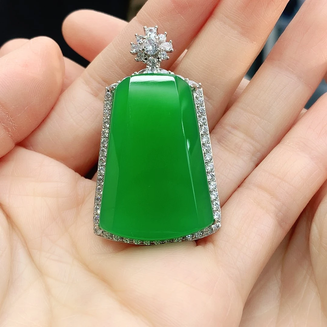 银S925镶嵌吊坠玛瑙/玉髓