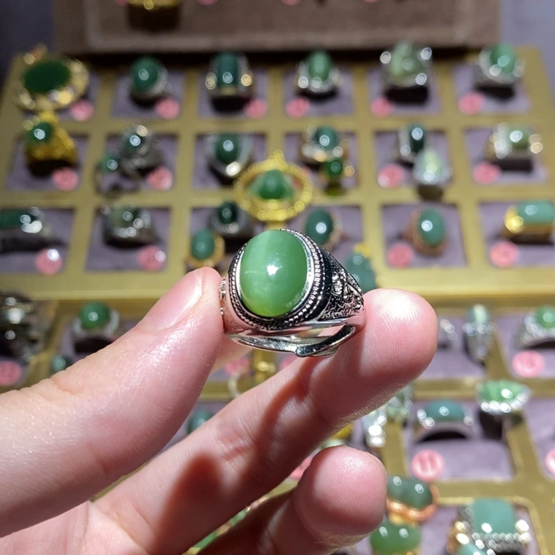 和田玉（碧玉）未镶嵌戒指