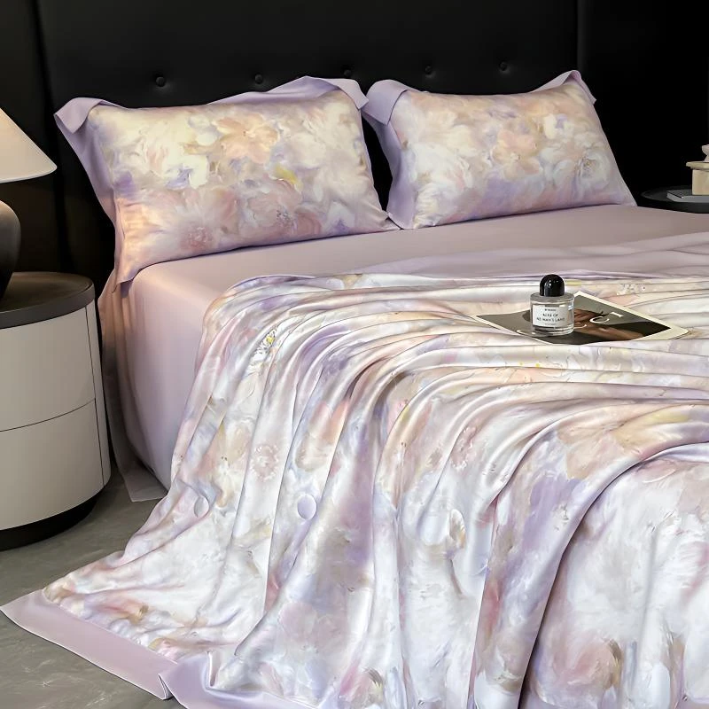 夏季新款轻奢100支双面天丝夏凉被四件套丝滑高端天丝空调被夏被