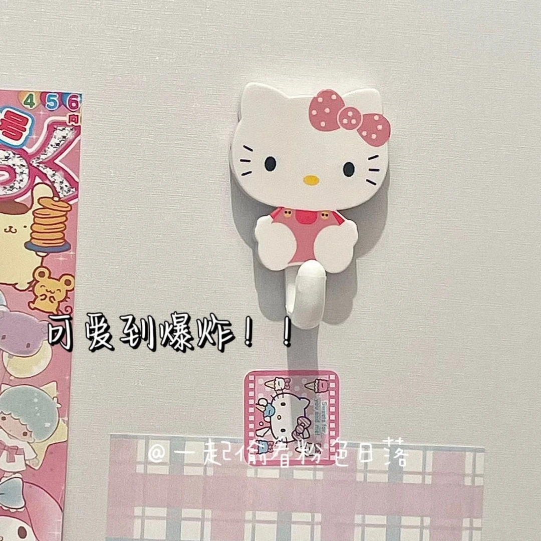 卡通可爱kitty猫挂钩免打孔强力粘胶浴室厨房宿舍门后衣柜卧室用