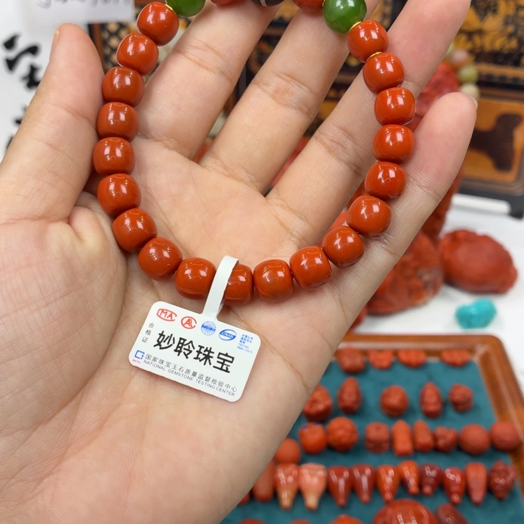 南红玛瑙合金颈饰9mm