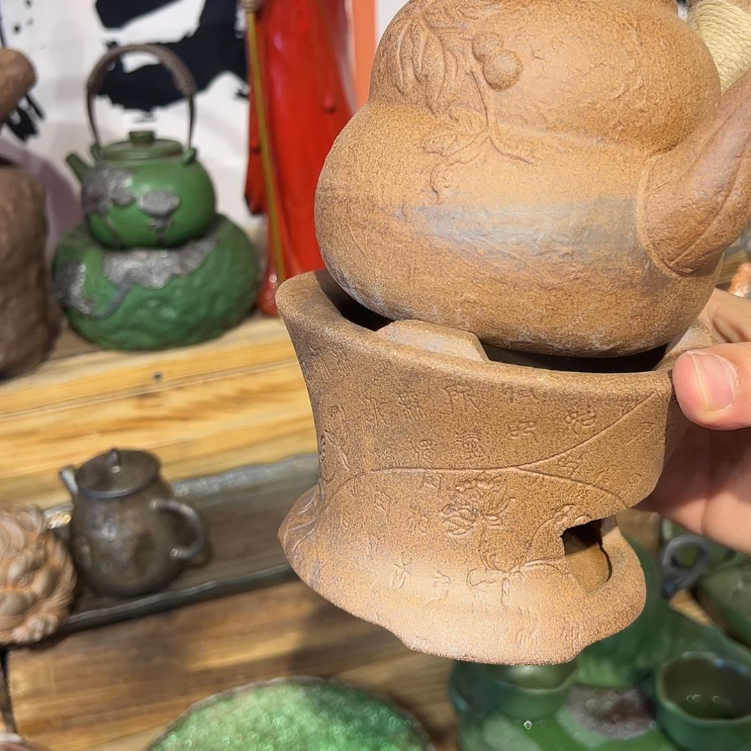 可以养的粗陶原矿老岩泥茶器