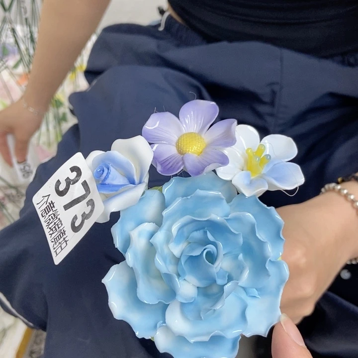 杯手工制作陶瓷花微瑕