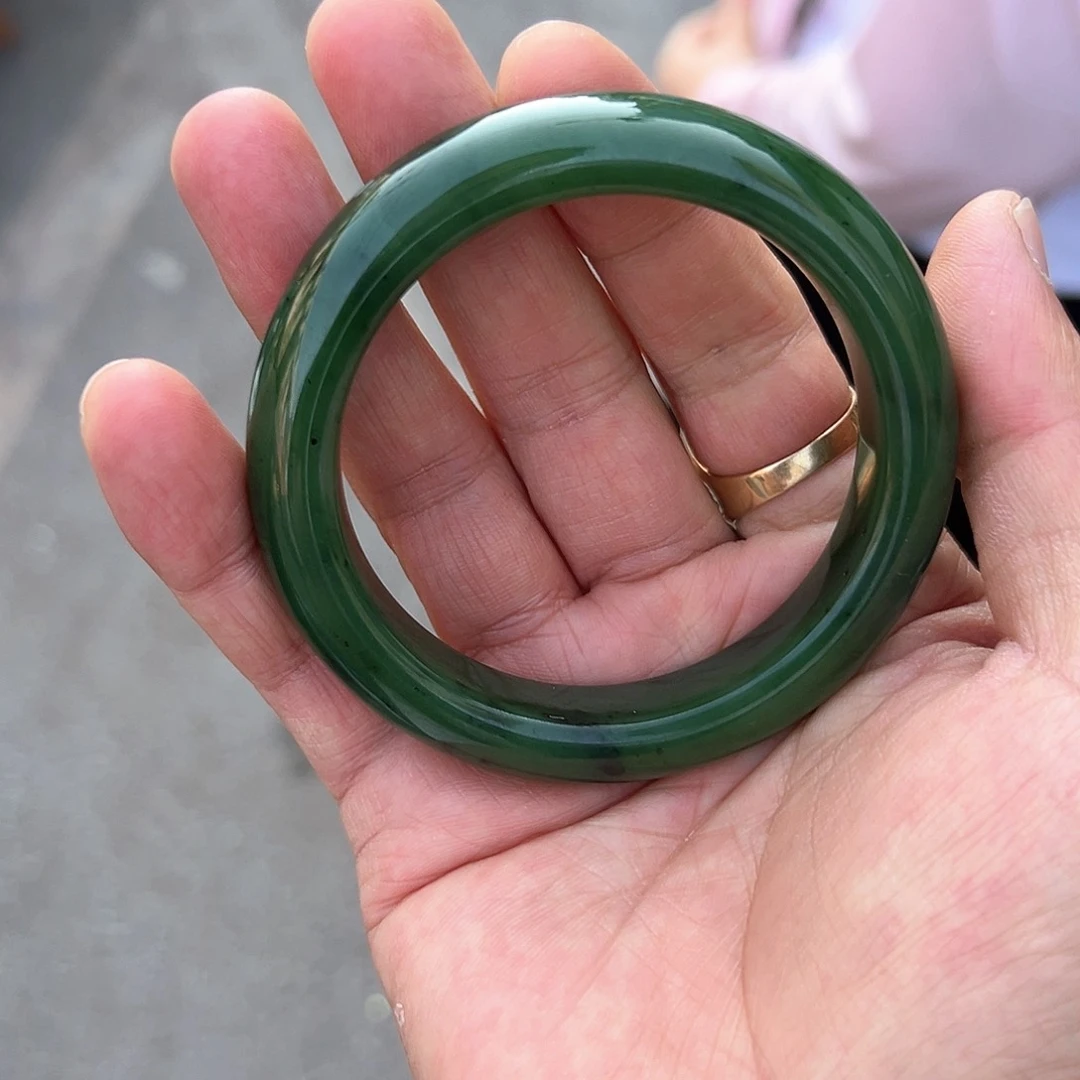 和田玉（碧玉）手镯未镶嵌老坑种碧玉手镯