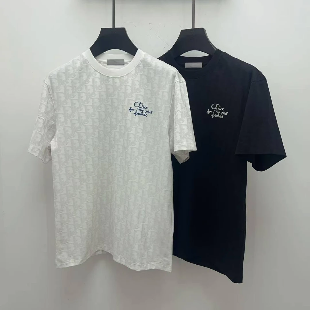 C.Dioc男士春夏新款时尚百搭老花多色短袖圆领T恤