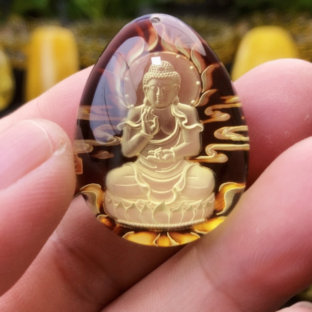 【闪购商品】金珀颈饰未镶嵌琥珀阴雕