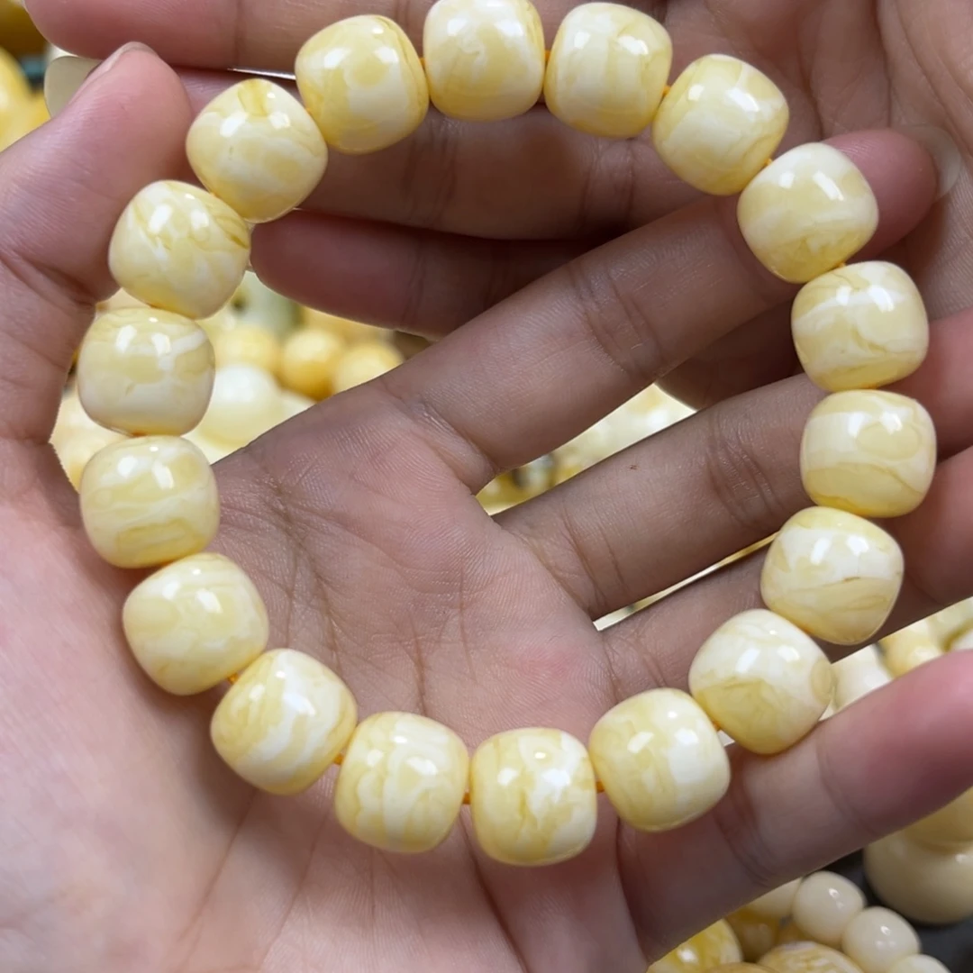 琥珀未镶嵌手串同料老邢手串13mm