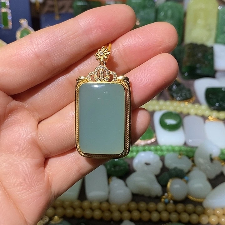 和田玉（碧玉）未镶嵌吊坠(不含链)