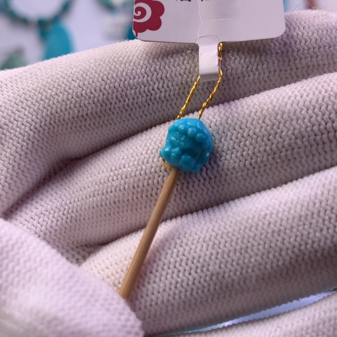 绿松石未镶嵌黑天7mm