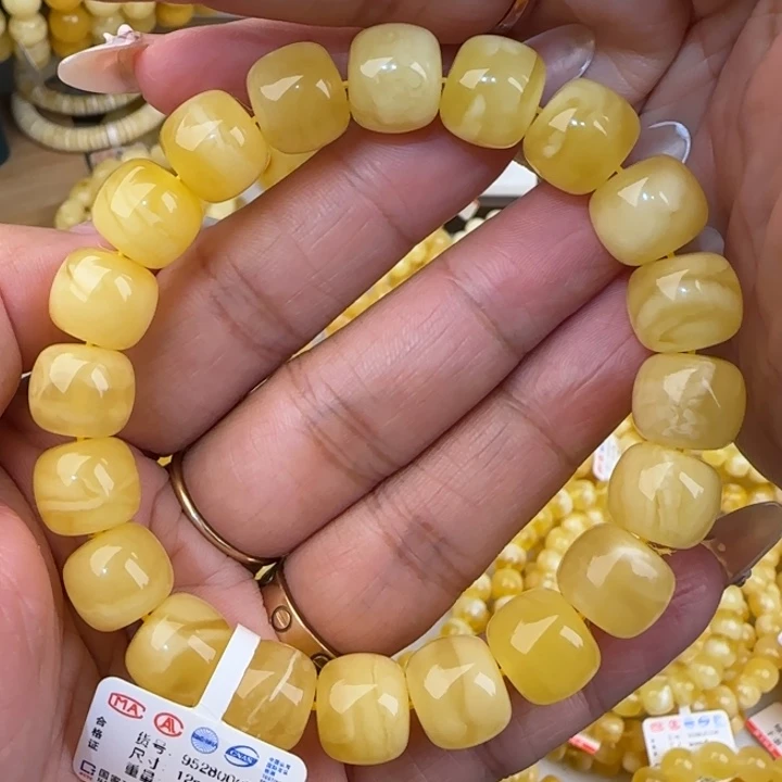 未镶嵌蜜蜡手链白花老型手串
