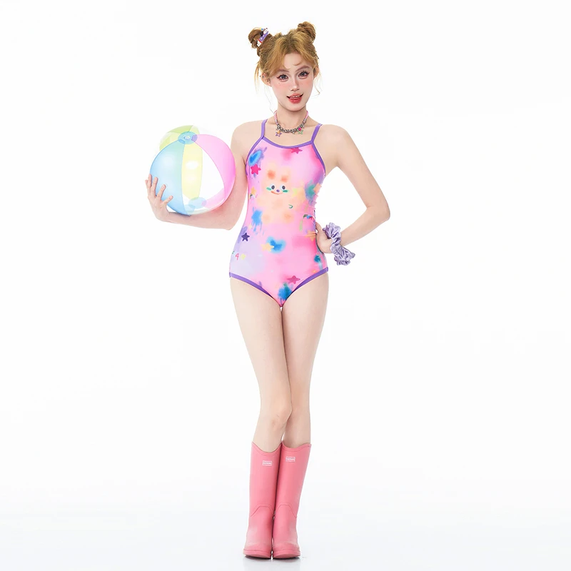 iuv【梦幻甜心】连体三角运动高级可爱贴身无阻性感三角竞速泳衣女