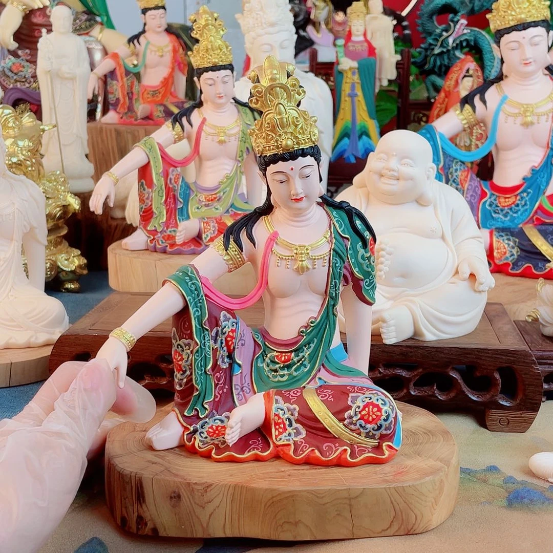 月***店石材自在观音摆件