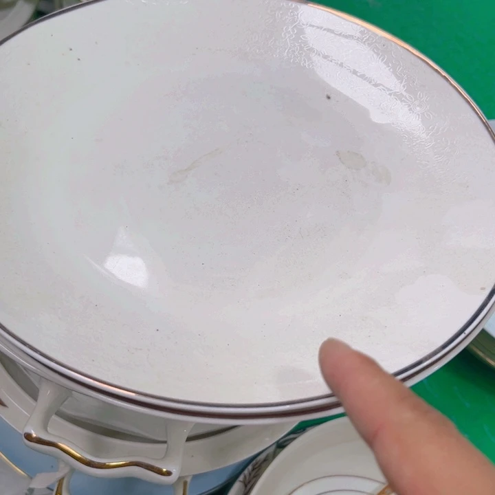 幽***兰瓷片浮雕大盘二个微瑕