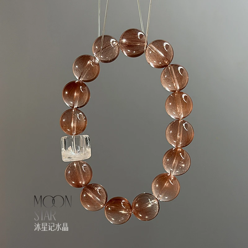 【踏雪寻春】红兔毛水晶搭配白幽灵