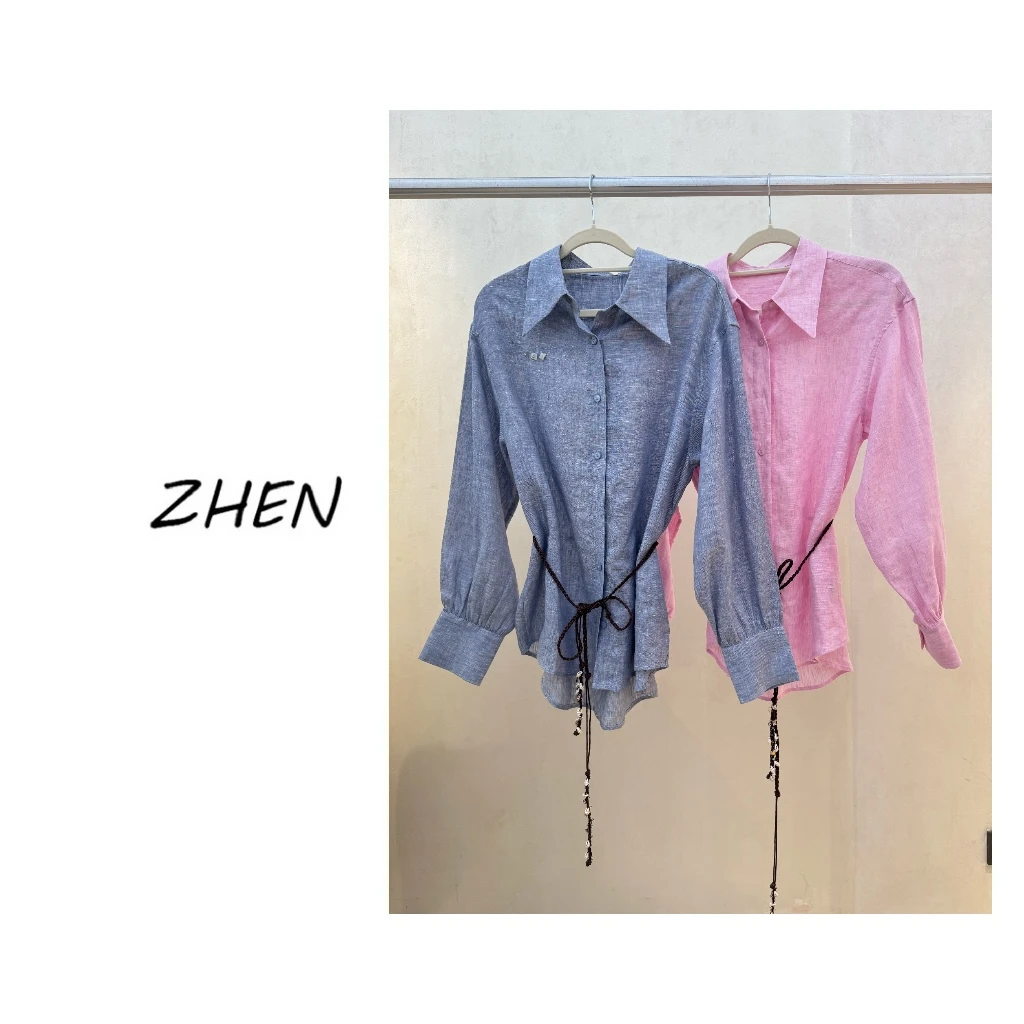 【ZHEN】25K00661 2025新款衬衫显瘦时尚百搭设计师轻奢款