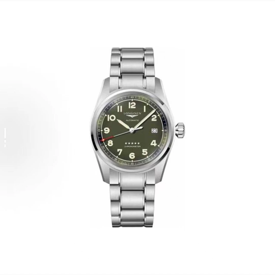 99新 Longines/浪琴 先行者绿盘男士腕表表径42mm防水经典夜光