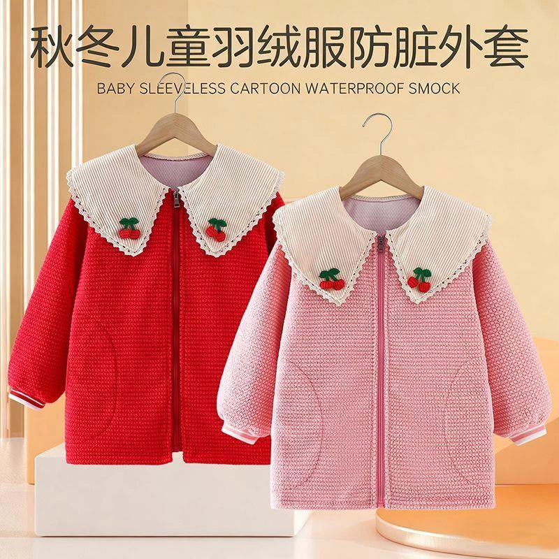 儿童女童女宝宝宝婴儿加厚加绒保暖防水秋冬季春秋外穿洋气棉服