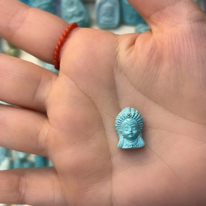 奥***奥未镶嵌绿松石挂件