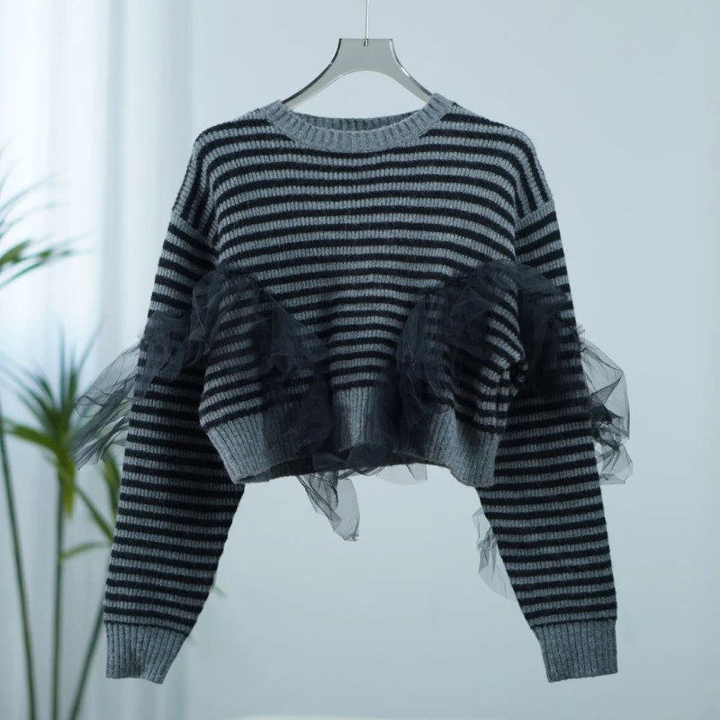 尚系列  S093-2  女装时尚撤柜针织毛衣灰色FW15R75