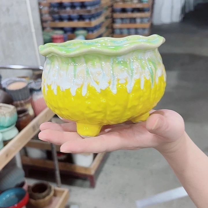 有孔.凑满10元发货多肉陶瓷花盆！