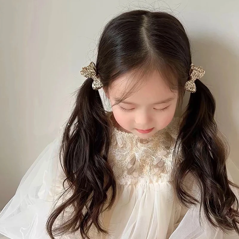 L-3028 【梨尔】韩版可爱亮片细闪蝴蝶结儿童发圈甜美发绳扎发皮筋