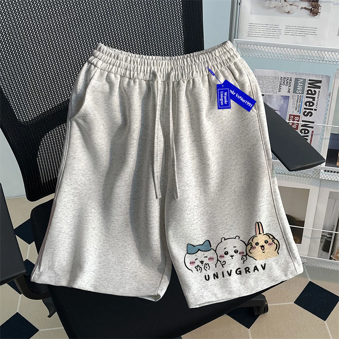 2025新款男女童运动短裤可爱吉依小八印花中大童休闲百搭五分裤潮
