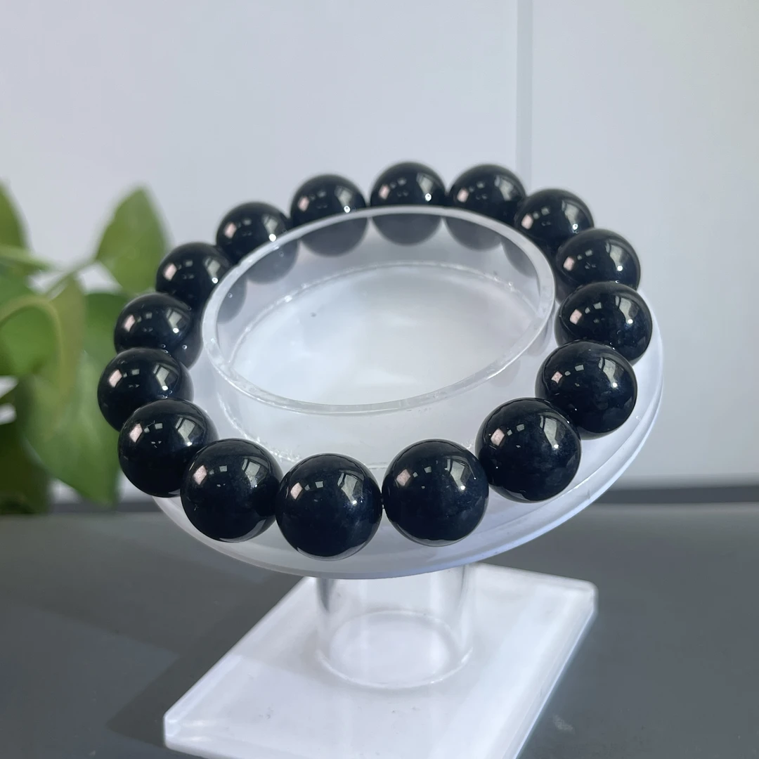 JXB04-019 天然缅甸A货翡翠  乌鸡-翡翠手串