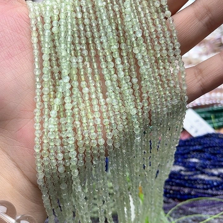 未镶嵌玛瑙/玉髓珠宝半成品一条3mm左右葡萄石刻面