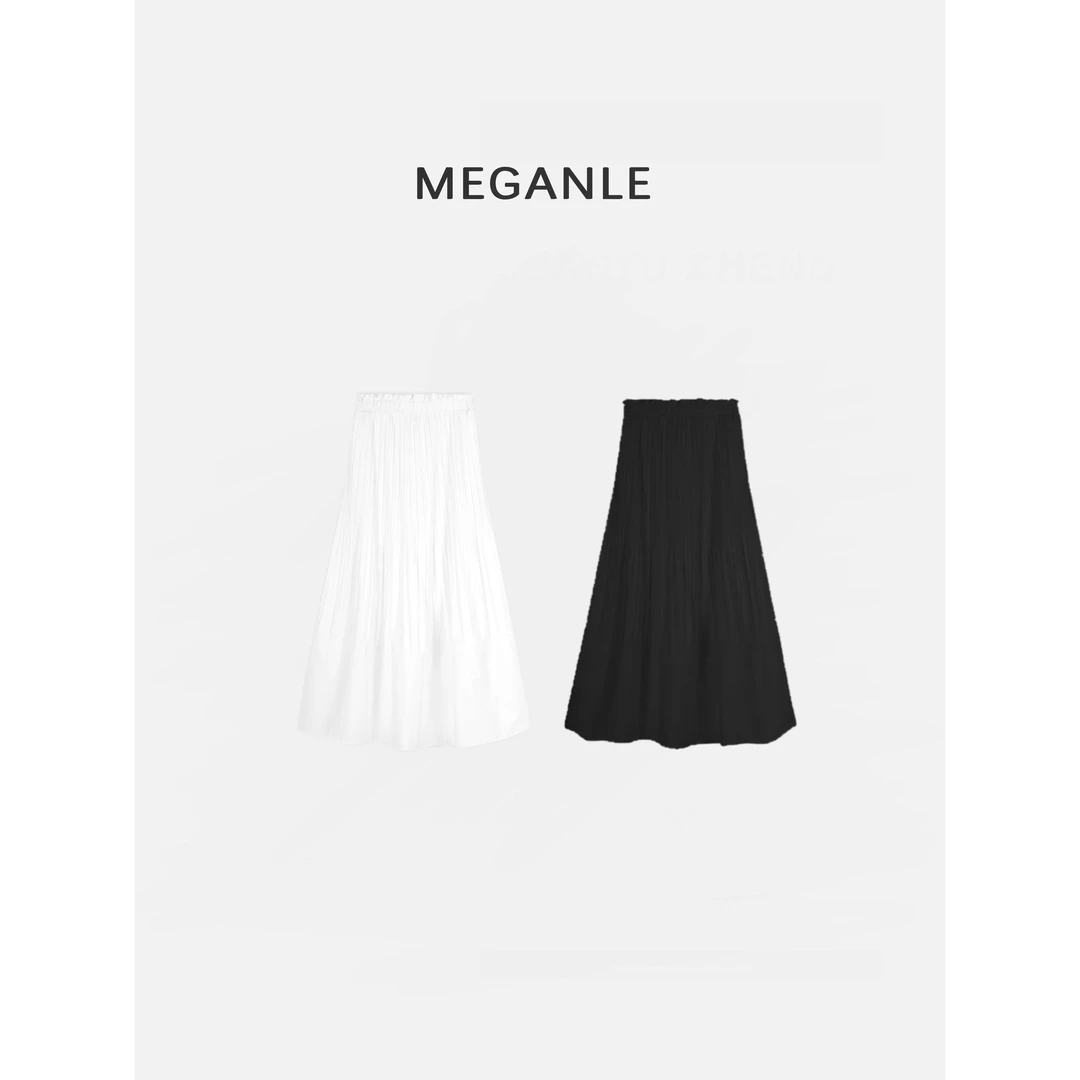 【花苞裙】MEGANLE重工压褶花边立体感半身长裙2025043