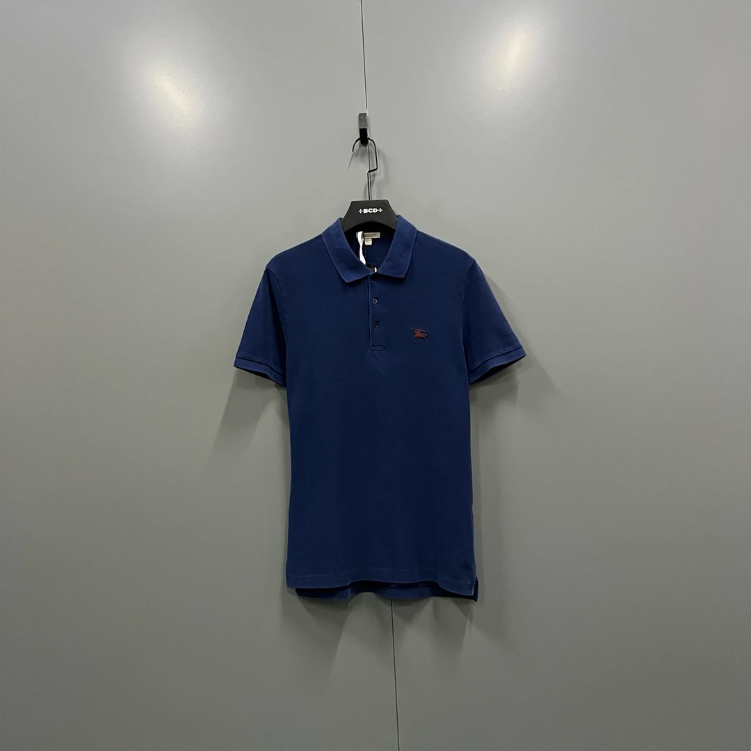 95新 BURBERRY/博柏利 (ll) 蓝色刺绣polo衫 S码/018021