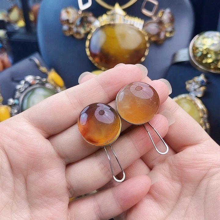 琥珀银S925镶嵌裸石