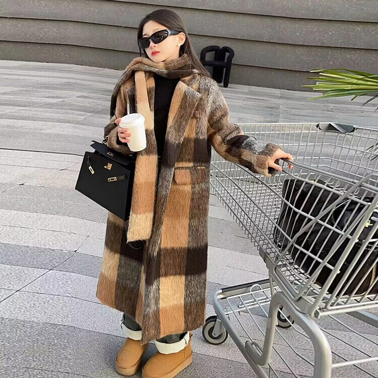 ☆甜蜜蜜☆女童呢大衣外套秋冬款2025冬季新款女孩中大童时尚英伦风