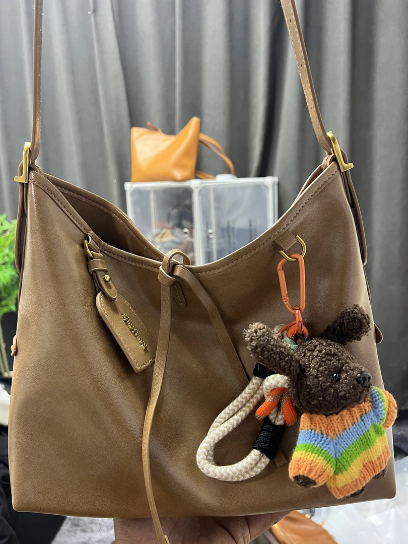 【友间】防盗轻奢风托特包韩版包盖斜挎包方形纯色多层款单根8838